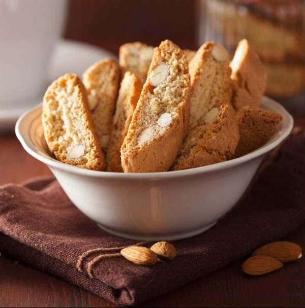 traditional italian cantuccini cookies and coffee