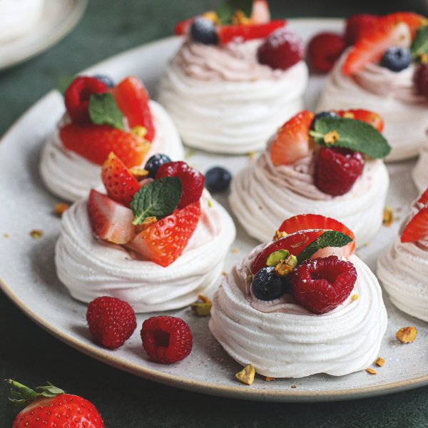 Valentýnské mini dortíčky Pavlova